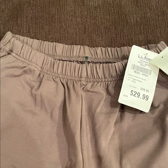 L.L. Bean Brown Elastic Waist Pants color is taupe - Picture 3 of 6